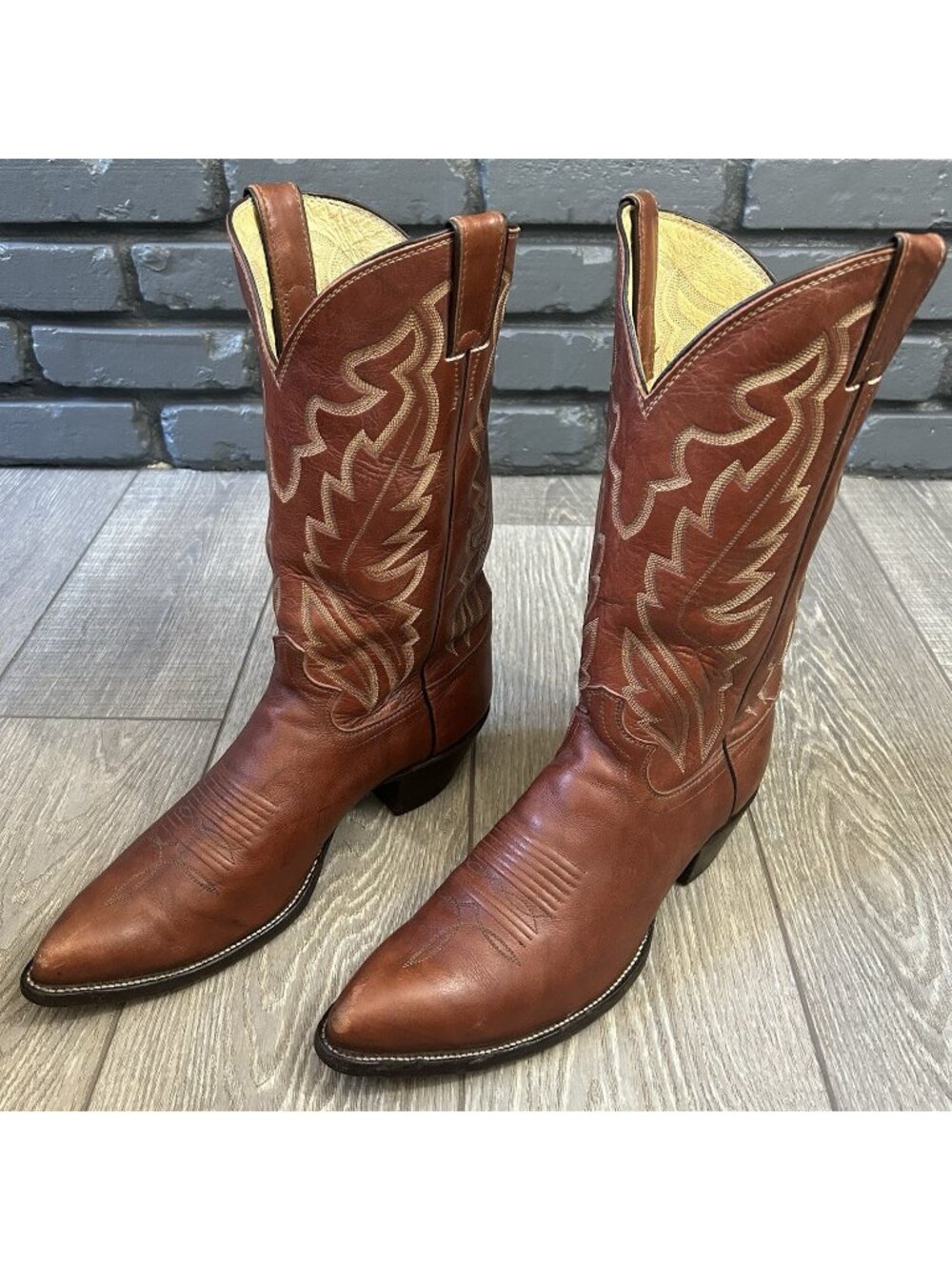 Justin Vintage Pointed Toe Western Cowboy Boots Mens 11 D